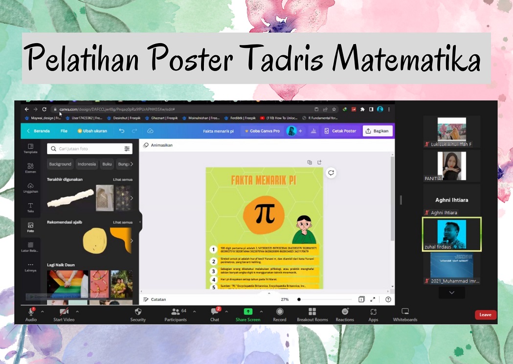 Peningkatan Kreativitas Mahasiswa Tadris Matematika Melalui Pelatihan Poster di Era Digital